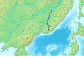 Localización del río Bikin (el río destacado es el Ussuri)