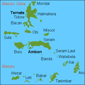 Mapa de las islas Molucas