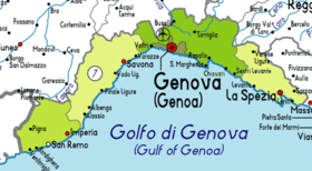 Mapa del Golfo de Génova