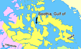 Localización del golfo de Boothia      Nunavut     Territorios del Noroeste     Groenlandia