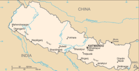 Localización del río Karnali en Nepal