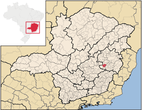Mapa de la Región Metropolitana de Vale do Aço