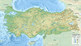 Localización  del Khabur (mapa de Turquia)