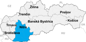 Mapa de Región de Nitra