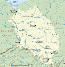 Localización del río Varta en la cuenca del Oder