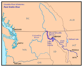 Localización del río Pend Oreille