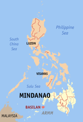 Situación de la provincia de Basilan en el mapa provincial de Filipinas
