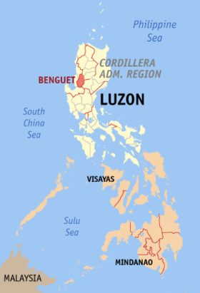 Situación de la provincia de Benguet en el mapa provincial de Filipinas