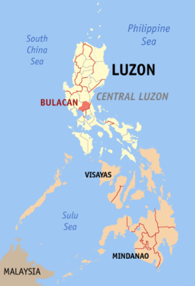 Situación de la provincia de Bulacán en el mapa provincial de Filipinas