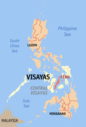 Situación de la provincia de Cebú en el mapa provincial de Filipinas