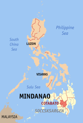 Situación de la provincia de Cotabato en el mapa provincial de Filipinas
