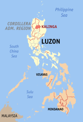 Situación de la provincia de Kalinga en el mapa provincial de Filipinas