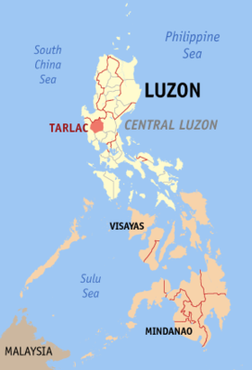 Situación de la provincia de Tarlac en el mapa provincial de Filipinas