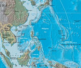 Mapa del mar de Filipinas.