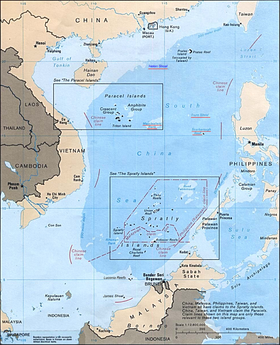Mapa de la región del mar de China Meridional.