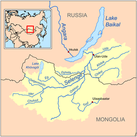 Localización del río en la cuenca del Selenga