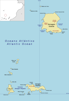 Mapa de las islas Salvajes