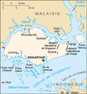 Mapa de los estrechos de Singapur