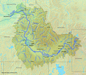 Mapa de la cuenca del río Snake