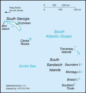 Localización de las islas Sándwich del Sur