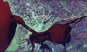 Vista de satélite del mar de la Paja