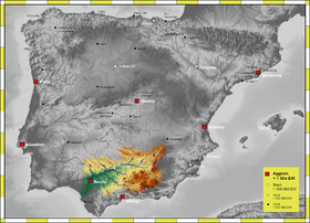 Mapa físico de la cuenca hidrográfica del Guadalquivir.