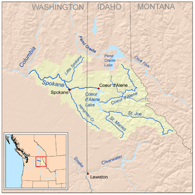 El lago en la cuenca del río Spokane