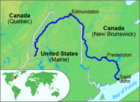 Localización del río Saint John