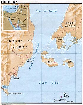 Mapa de la región de los estrechos de Tirán