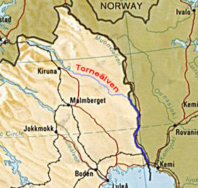 Mapa del río Torne