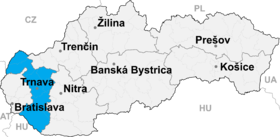 Mapa de Región de Trnava
