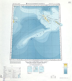 Mapa de las islas del Comandante