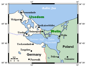 Mapa mostrando la bahía (Greifswalder Bodden)