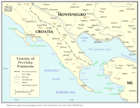 Mapa de la región (rotulado en croata)
