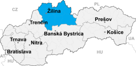 Mapa de Región de Žilina