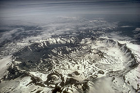 Vista aérea de la caldera del monte Aniakchak