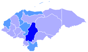Mapa de gripe A (H1N1) en Honduras por areas afectadas