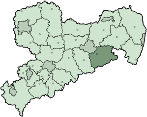 Lage des Landkreises Sächsische Schweiz in Sachsen