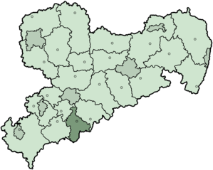 Lage des Landkreises Annaberg in Sachsen