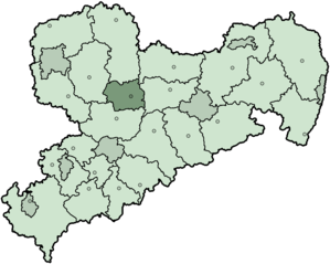 Lage des Landkreises Döbeln in Sachsen