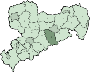 Lage des Weißeritzkreises in Sachsen