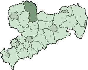 Lage des Landkreises Torgau-Oschatz in Sachsen