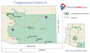 Ubicación de 8.º distrito congresional de Arizona
