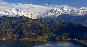 Vista del Annapurna desde la localidad de Pokhara