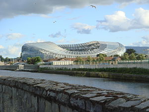 El Aviva Stadium, fue sede de la final de la UEFA Europa League de 2011