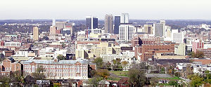 Ubicación de Birmingham en el estado de Alabama