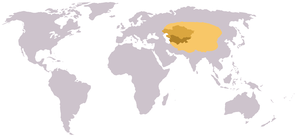 Asia Central localizada como una región del mundo