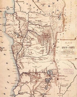 Change of Chile frontier border in the Occupation of the Araucanía - 1870.jpg