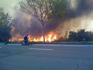 Incendio de Yorba Linda a lo largo de la autovía 91