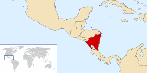 Situación de Nicaragua en Centroamérica.